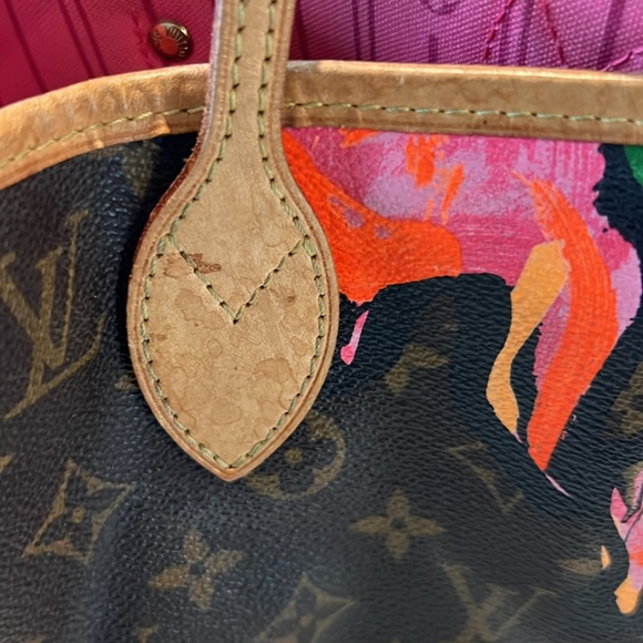 Rare and Retired Louis Vuitton Stephen Sprouse Neverfull Bag with Roses - Picture 3 of 15